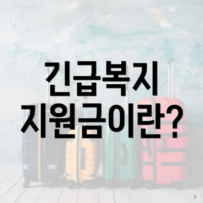 긴급복지 지원금이란?