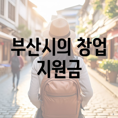 부산시의 창업 지원금