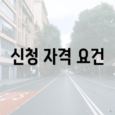 신청 자격 요건