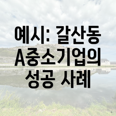 예시: 갈산동 A중소기업의 성공 사례
