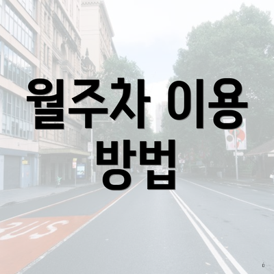 월주차 이용 방법