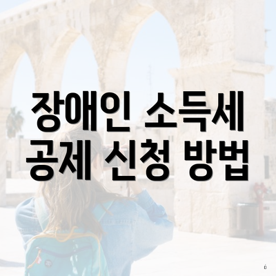 장애인 소득세 공제 신청 방법