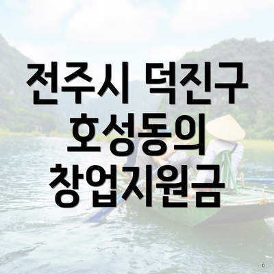 전주시 덕진구 호성동의 창업지원금