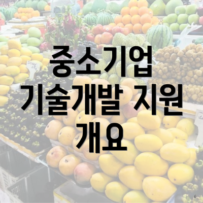 중소기업 기술개발 지원 개요