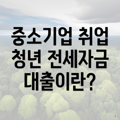 중소기업 취업 청년 전세자금 대출이란?