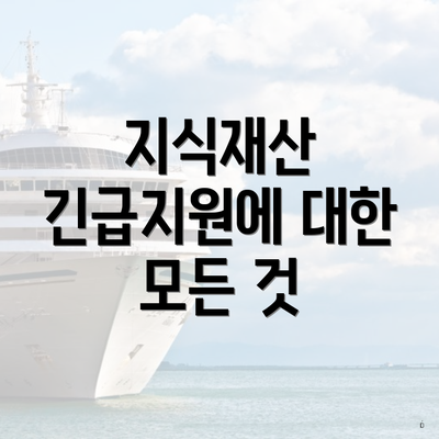 지식재산 긴급지원에 대한 모든 것