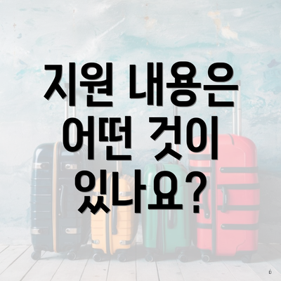 지원 내용은 어떤 것이 있나요?