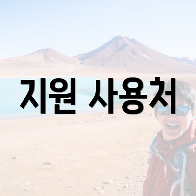 지원 사용처
