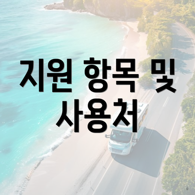 지원 항목 및 사용처