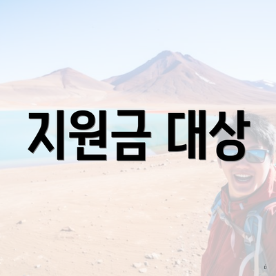 지원금 대상