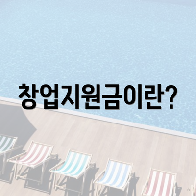 창업지원금이란?
