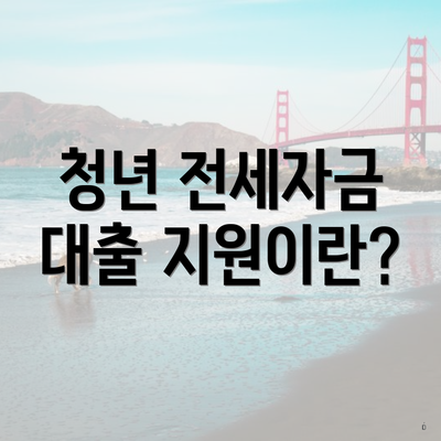 청년 전세자금 대출 지원이란?