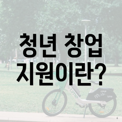 청년 창업 지원이란?
