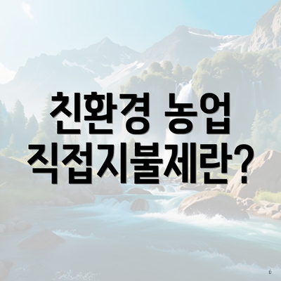 친환경 농업 직접지불제란?