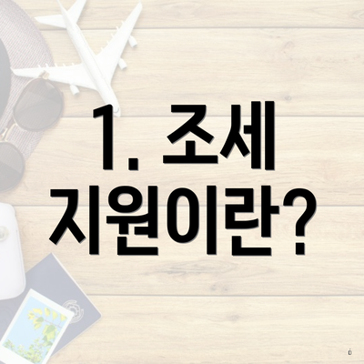 1. 조세 지원이란?