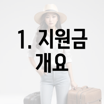 1. 지원금 개요