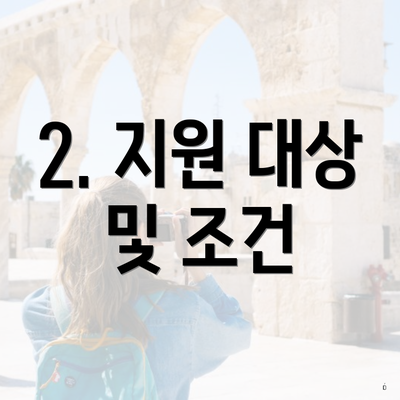 2. 지원 대상 및 조건