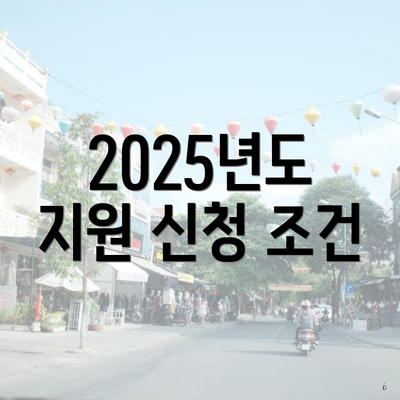 2025년도 지원 신청 조건