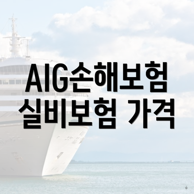 AIG손해보험 실비보험 가격