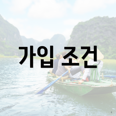 가입 조건