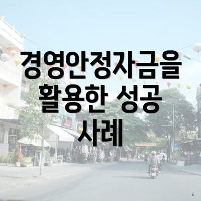 경영안정자금을 활용한 성공 사례