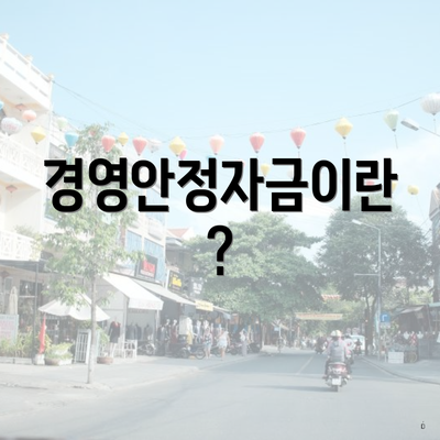 경영안정자금이란?