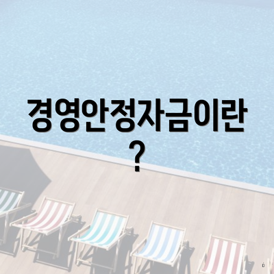 경영안정자금이란?