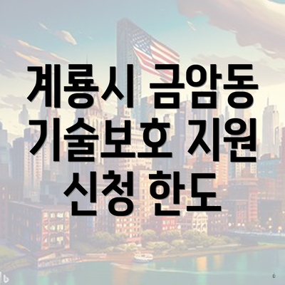 계룡시 금암동 기술보호 지원 신청 한도