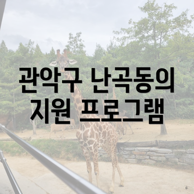 관악구 난곡동의 지원 프로그램
