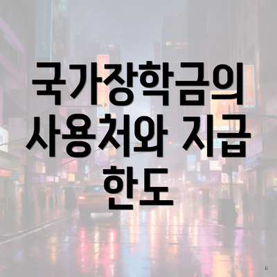 국가장학금의 사용처와 지급 한도