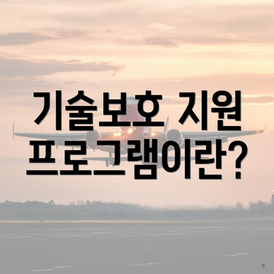 기술보호 지원 프로그램이란?