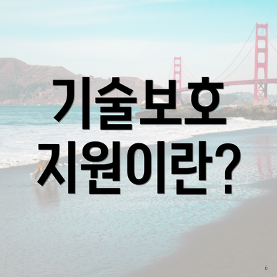 기술보호 지원이란?