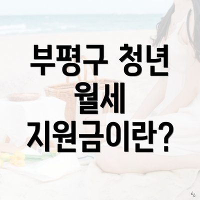 부평구 청년 월세 지원금이란?