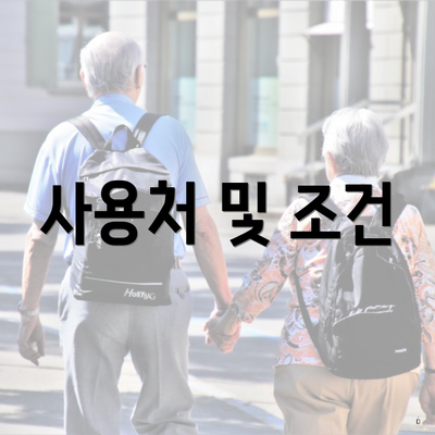 사용처 및 조건
