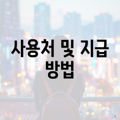사용처 및 지급 방법