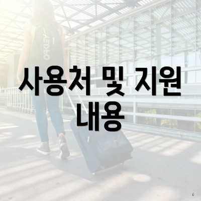사용처 및 지원 내용