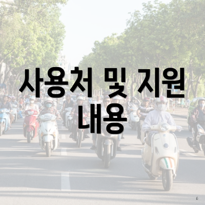사용처 및 지원 내용