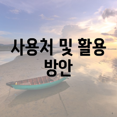 사용처 및 활용 방안