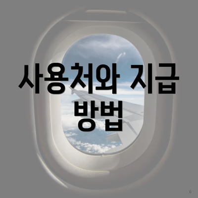 사용처와 지급 방법
