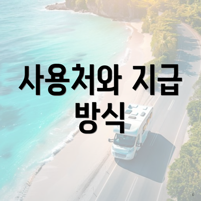 사용처와 지급 방식
