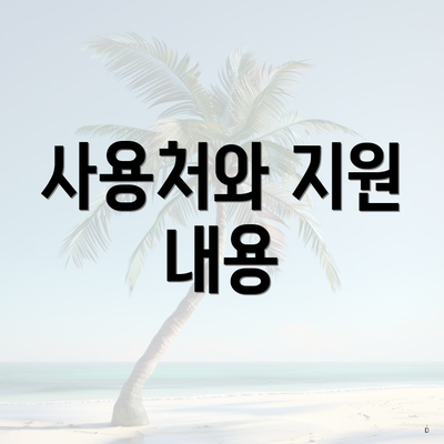 사용처와 지원 내용