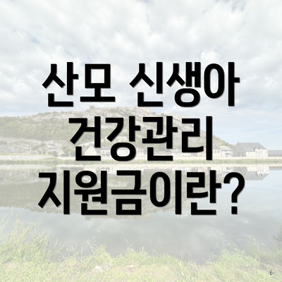 산모 신생아 건강관리 지원금이란?