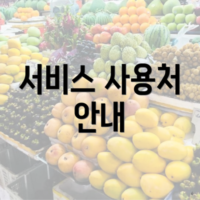서비스 사용처 안내