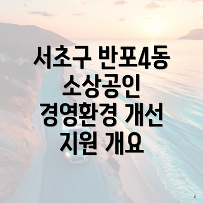 서초구 반포4동 소상공인 경영환경 개선 지원 개요