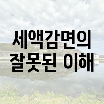 세액감면의 잘못된 이해