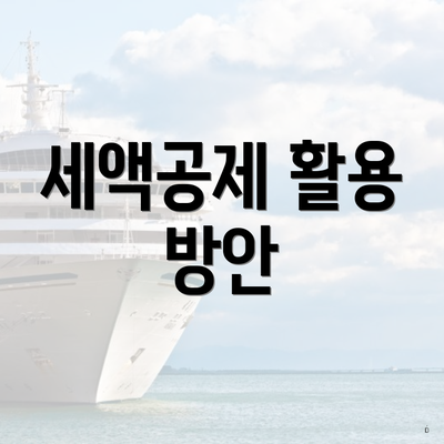 세액공제 활용 방안
