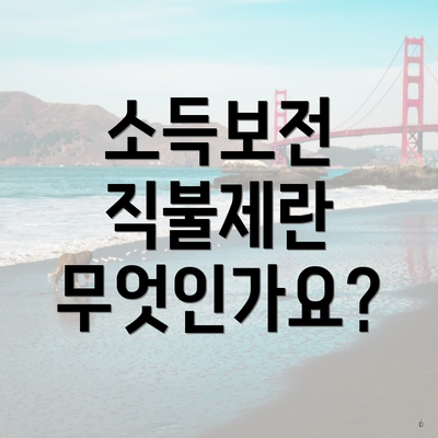 소득보전 직불제란 무엇인가요?