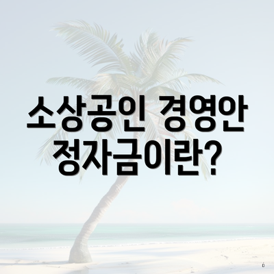 소상공인 경영안정자금이란?