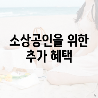 소상공인을 위한 추가 혜택