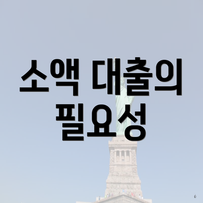 소액 대출의 필요성